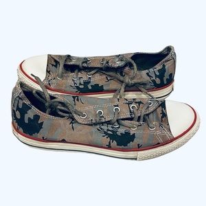 Converse Camo Camouflage Sneakers Shoes Boys Girls 5 Gray Black Brown Retro